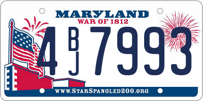 MD license plate 4BJ7993
