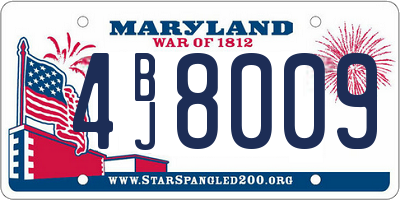 MD license plate 4BJ8009