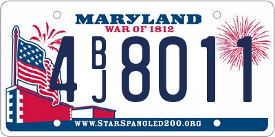 MD license plate 4BJ8011
