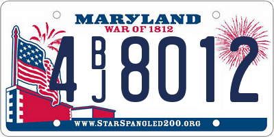 MD license plate 4BJ8012