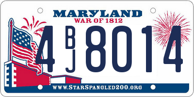 MD license plate 4BJ8014