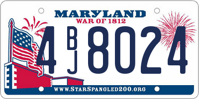 MD license plate 4BJ8024