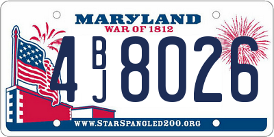 MD license plate 4BJ8026