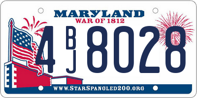 MD license plate 4BJ8028