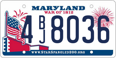 MD license plate 4BJ8036