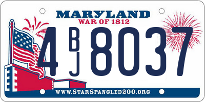 MD license plate 4BJ8037