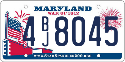 MD license plate 4BJ8045