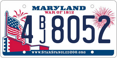 MD license plate 4BJ8052