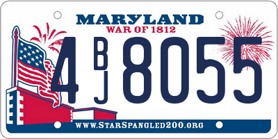 MD license plate 4BJ8055