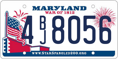 MD license plate 4BJ8056
