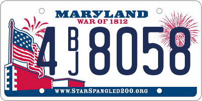 MD license plate 4BJ8058