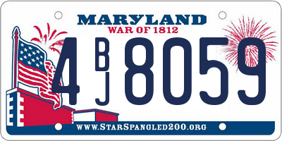 MD license plate 4BJ8059