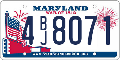MD license plate 4BJ8071