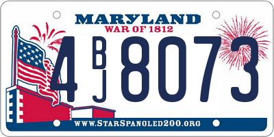 MD license plate 4BJ8073