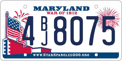 MD license plate 4BJ8075
