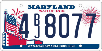 MD license plate 4BJ8077