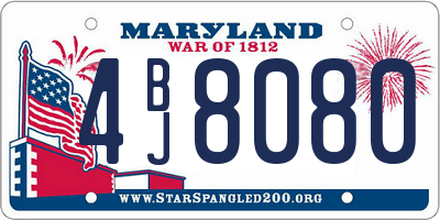 MD license plate 4BJ8080