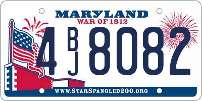 MD license plate 4BJ8082