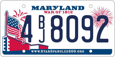 MD license plate 4BJ8092