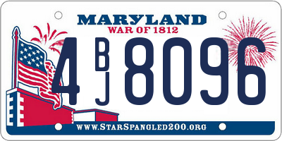 MD license plate 4BJ8096