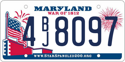 MD license plate 4BJ8097