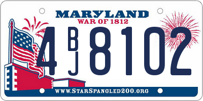 MD license plate 4BJ8102