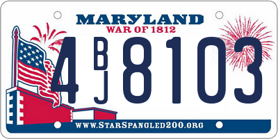 MD license plate 4BJ8103