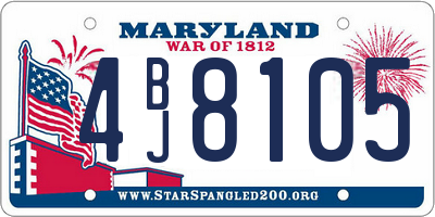 MD license plate 4BJ8105