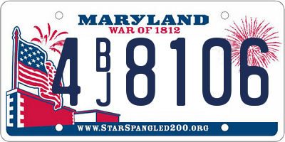 MD license plate 4BJ8106
