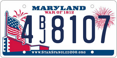 MD license plate 4BJ8107