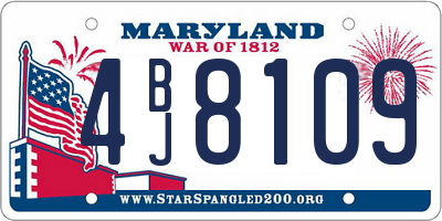MD license plate 4BJ8109