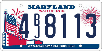 MD license plate 4BJ8113