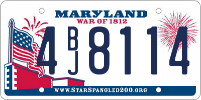 MD license plate 4BJ8114