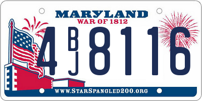 MD license plate 4BJ8116