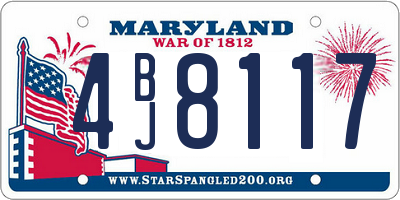 MD license plate 4BJ8117