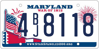 MD license plate 4BJ8118