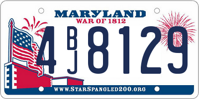 MD license plate 4BJ8129