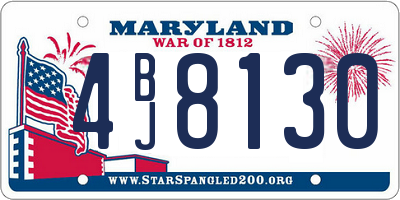 MD license plate 4BJ8130