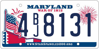 MD license plate 4BJ8131