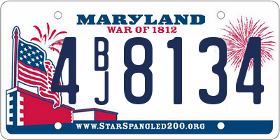 MD license plate 4BJ8134