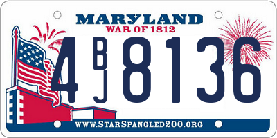 MD license plate 4BJ8136