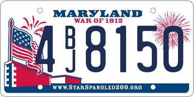 MD license plate 4BJ8150