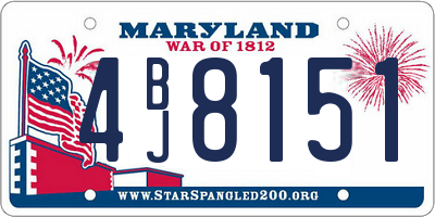 MD license plate 4BJ8151