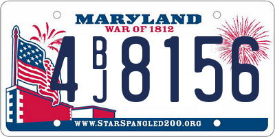 MD license plate 4BJ8156
