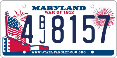 MD license plate 4BJ8157
