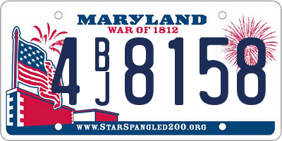 MD license plate 4BJ8158