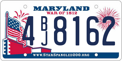 MD license plate 4BJ8162