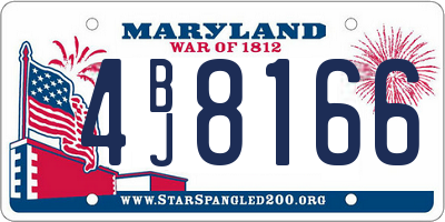 MD license plate 4BJ8166