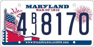 MD license plate 4BJ8170