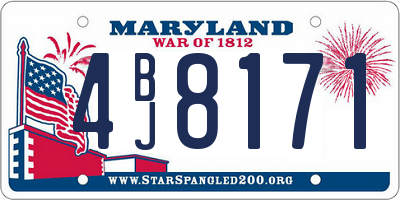 MD license plate 4BJ8171